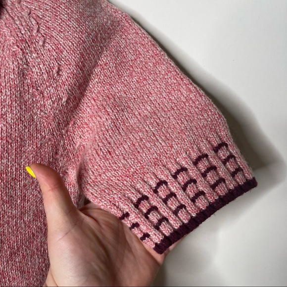 Land of Distraction Wool-Blend Short-Sleeved Polo Pink Sweater top size S - Picture 4 of 10